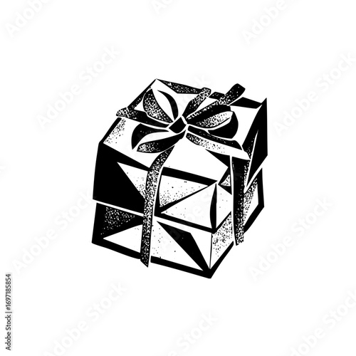 Vector Detailed of a gift box with a ribbon and bow.