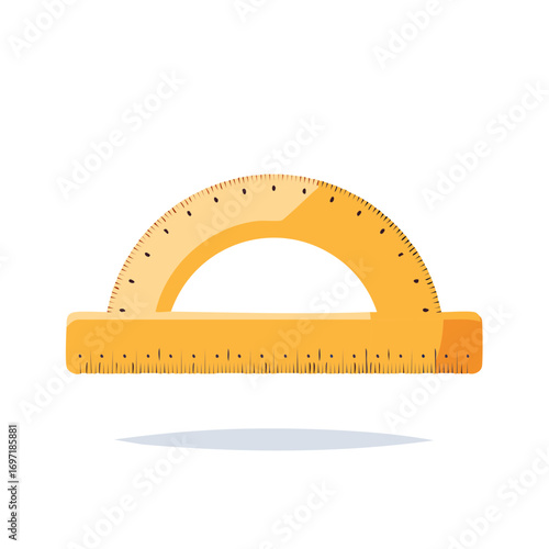 Semicircular Protractor for Measuring Angles, Mathematics and Geometry Tool