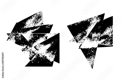 Vector Abstract geometric shapes create a dynamic distressed .
