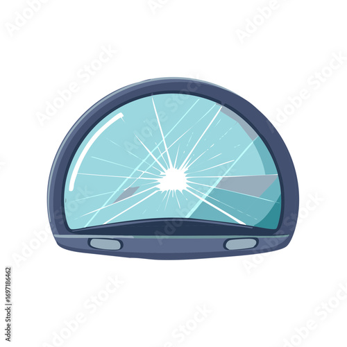 Broken smartphone screen with cracks illustration