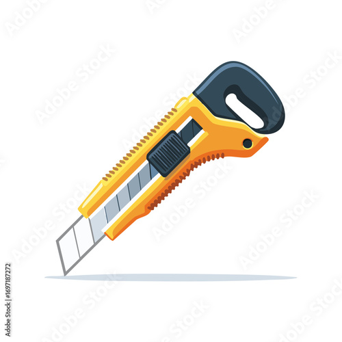 Utility knife cutter featuring safety lock and replaceable blades for construction and crafting tasks