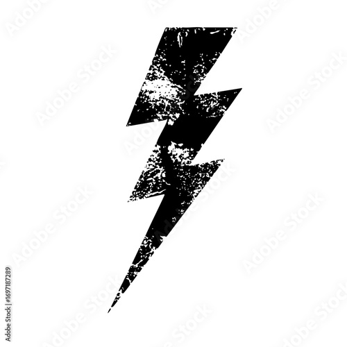 Vector Distressed black lightning bolt vector .