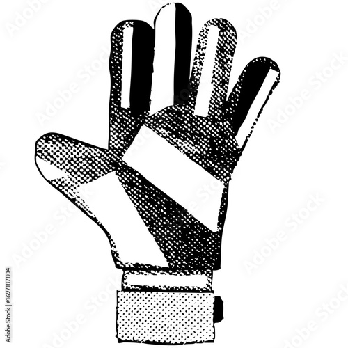 Vector Detailed of a protective work glove with dotted texture.