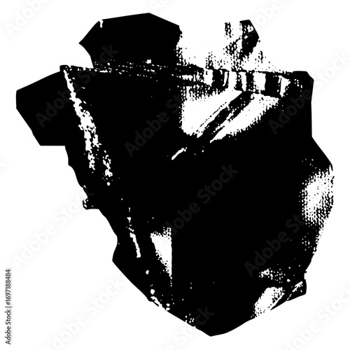 Vector Abstract fractured shape with dotted texture