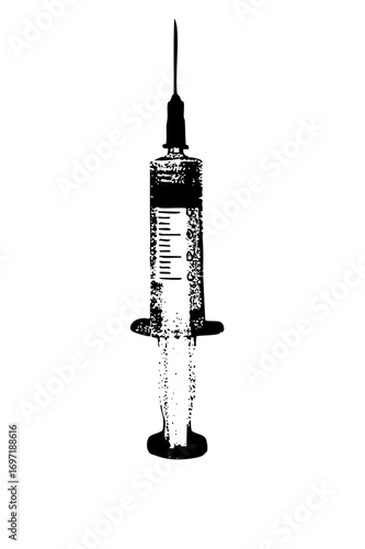 Vector Black syringe with dripping fluid