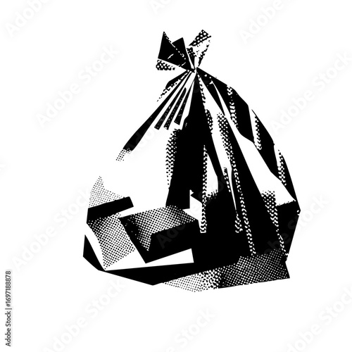 Vector of a tied trash bag.