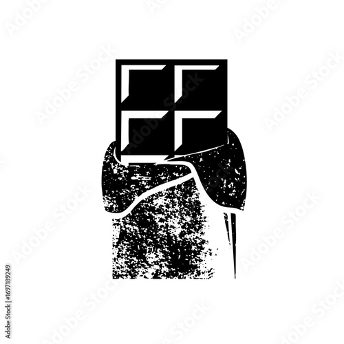 Vector Abstract hand holding geometric squares .