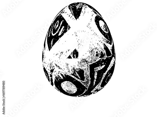 Vector Abstract speckled egg with swirling .