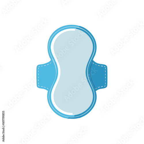 Sanitary pad with wings for feminine hygiene and menstruation vector icon illustration.
