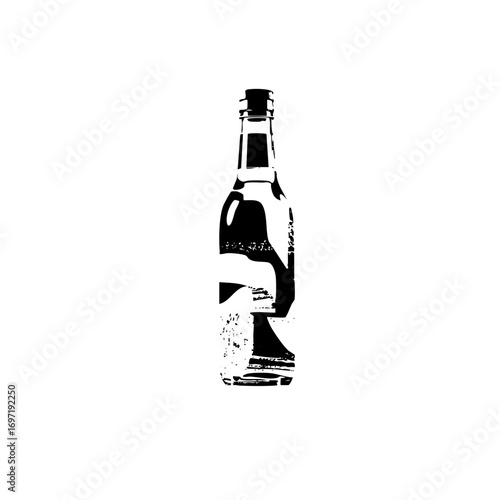 Vector Dark liquid filled glass bottle