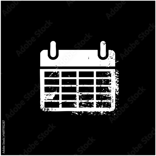 Vector White calendar with hanging loops depicts scheduling and time management.