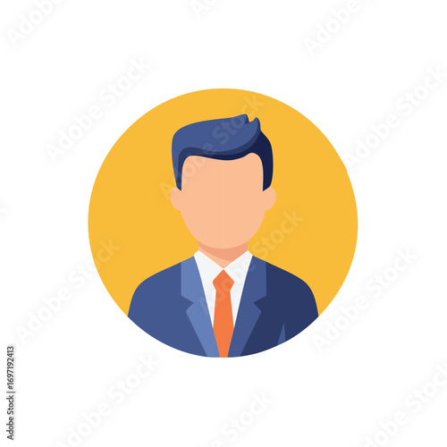 Professional business man avatar icon illustration concept for user profile or employee directory
