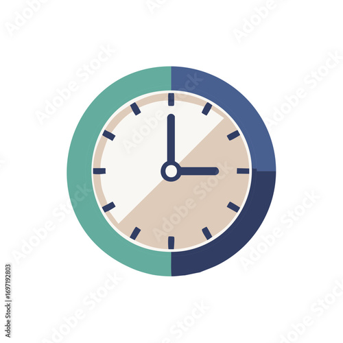 Clock Flat Design, Time Indicator, Schedule Icon, Deadline Reminder, Hour Meter, Wall Clock