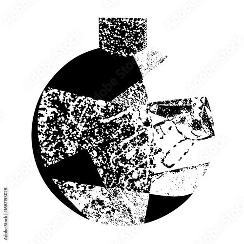 Vector Abstract gorilla head with geometric shapes.