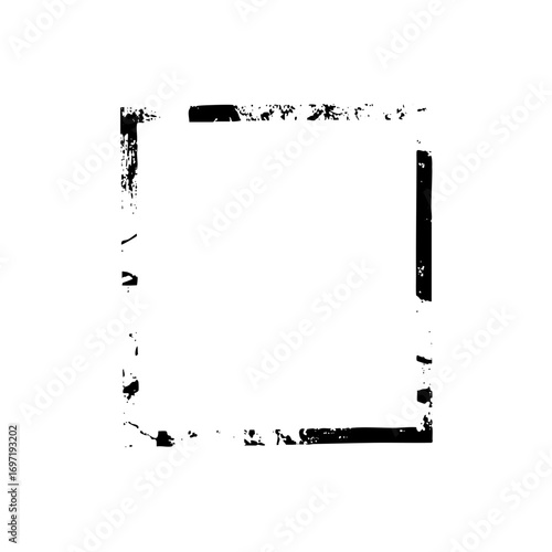 Vector Distressed rectangular frame with rough edges.
