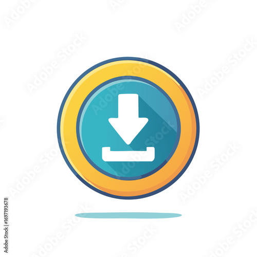 Download Button Icon Symbol Arrow Symbolizing Data Transfer and Saving