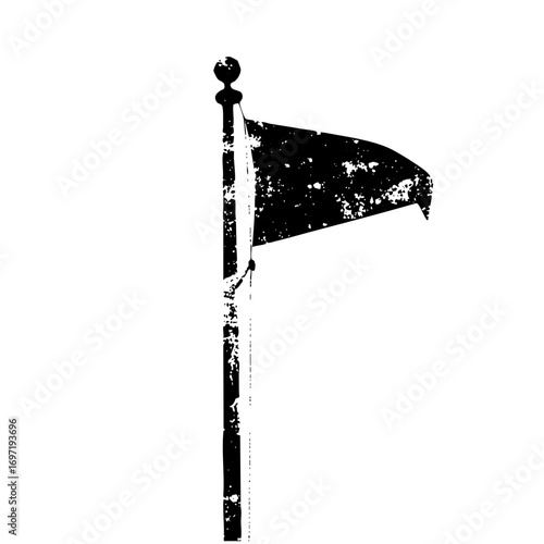 Vector Black flag on a pole