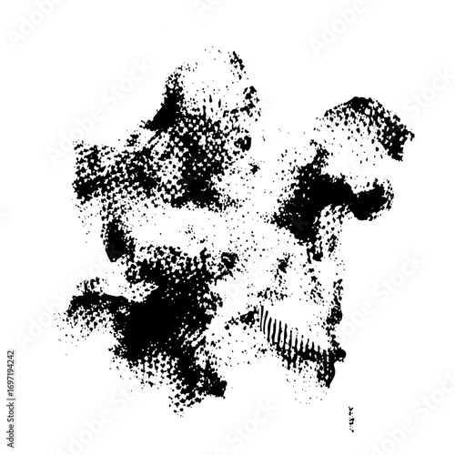 Vector Abstract black shapes create a dynamic fragmented face .
