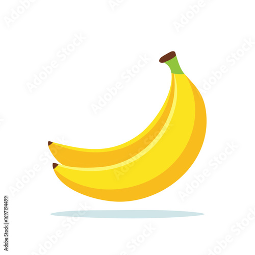 Two Yellow Bananas Fresh and Ready for a Healthy Snack - Illustration for Smoothies and Nutritious Foods
