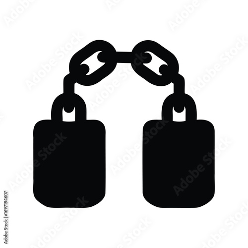 Silhouette of nunchucks, a martial arts weapon made of two sticks