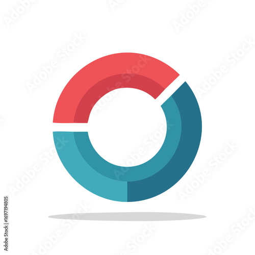 Free Download Segmented Ring Diagram in Red and Teal - GFXLoad