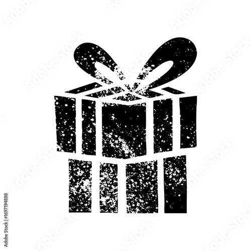 Vector Black gift box with ribbon