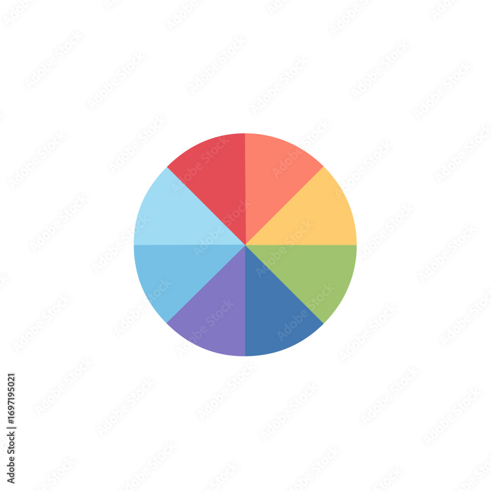 Fototapeta premium Simple circle infographic with triangular sections in various colors