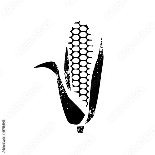 Vector Detailed corn cob with husk leaves.