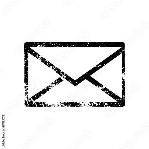 Vector Black envelope with a folded flap representing communication.