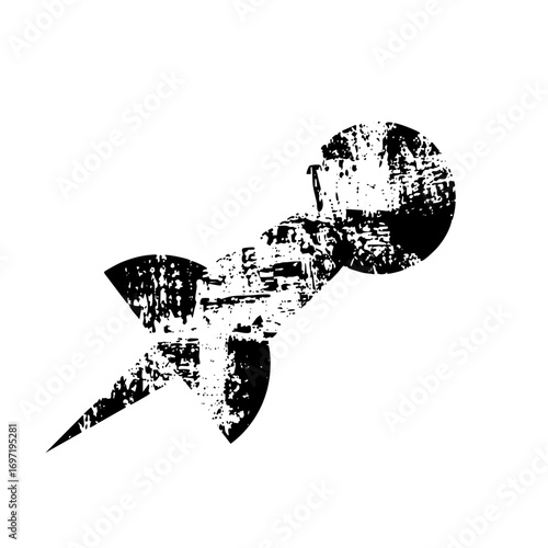 Vector Abstract ship with distressed texture.
