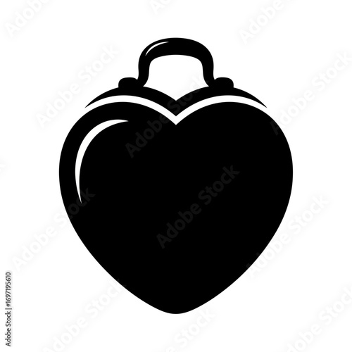 Black heart shaped pendant with handle