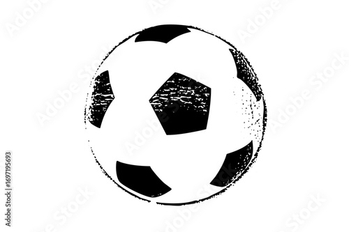 Vector Distressed of a classic soccer ball .