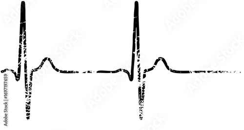 Vector Distressed heartbeat represents vital signs and medical concepts.