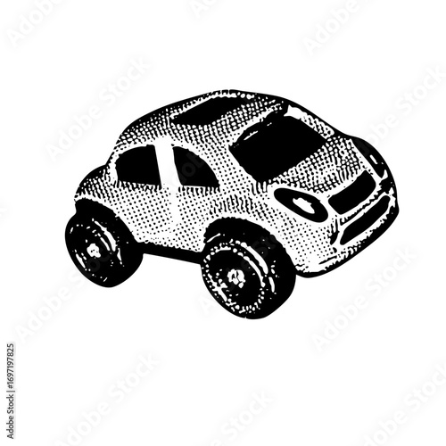 Vector Stylized vehicle with dotted texture.