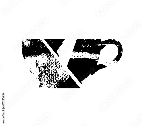 Vector Abstract fractured emblem with dynamic shapes.