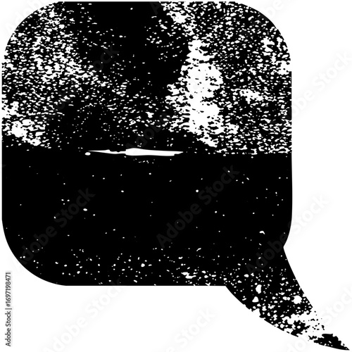 Vector Distressed speech bubble with a textured grunge effect.
