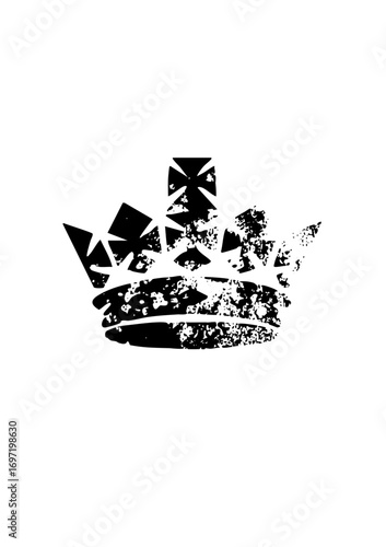 Vector Distressed crown with fragmented details.