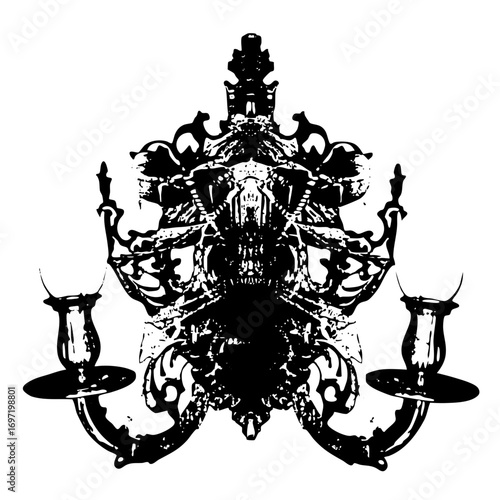 Vector Ornate candelabra features detailed curves and symmetrical .
