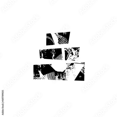 Vector Abstract geometric blocks create a fragmented architectural structure.
