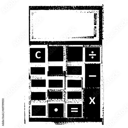Vector Black calculator with basic arithmetic symbols.