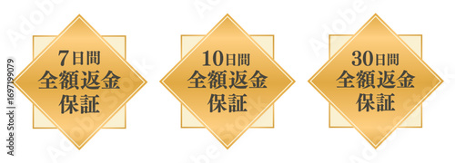 返金保証ラベルセット（7日間・10日間・30日間・全額保証・安心制度）