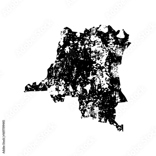 Vector Abstract country shape with speckled texture.