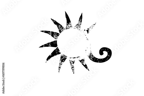 Vector Abstract sunburst with swirling element .
