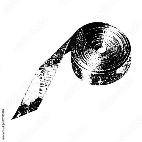 Vector Abstract tape unrolling from a spool .