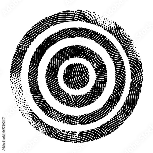 Vector Concentric fingerprint swirls create a dynamic circular .
