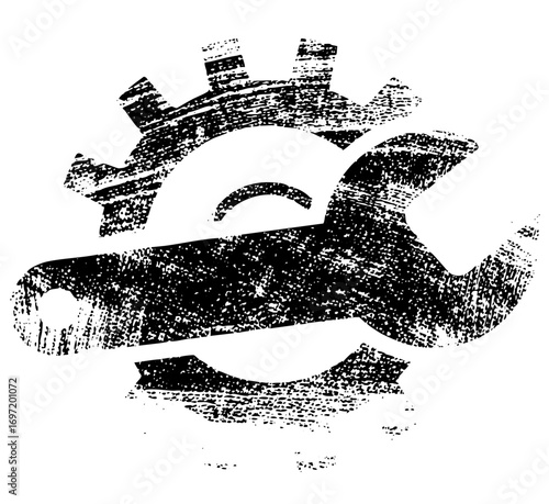 Vector Playful robotic cow head with a winking expression.