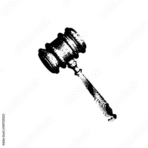 Vector Detailed of a judicial gavel symbolizing law and order.