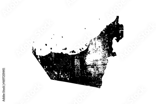 Vector Abstract monochrome map of the United Arab Emirates.