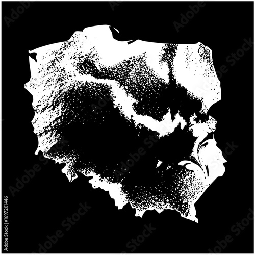Vector Interlocking handshake silhouettes forming the shape of Poland.
