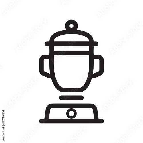 Black and White Outline Icon of a Food Blender Kitchen Appliance